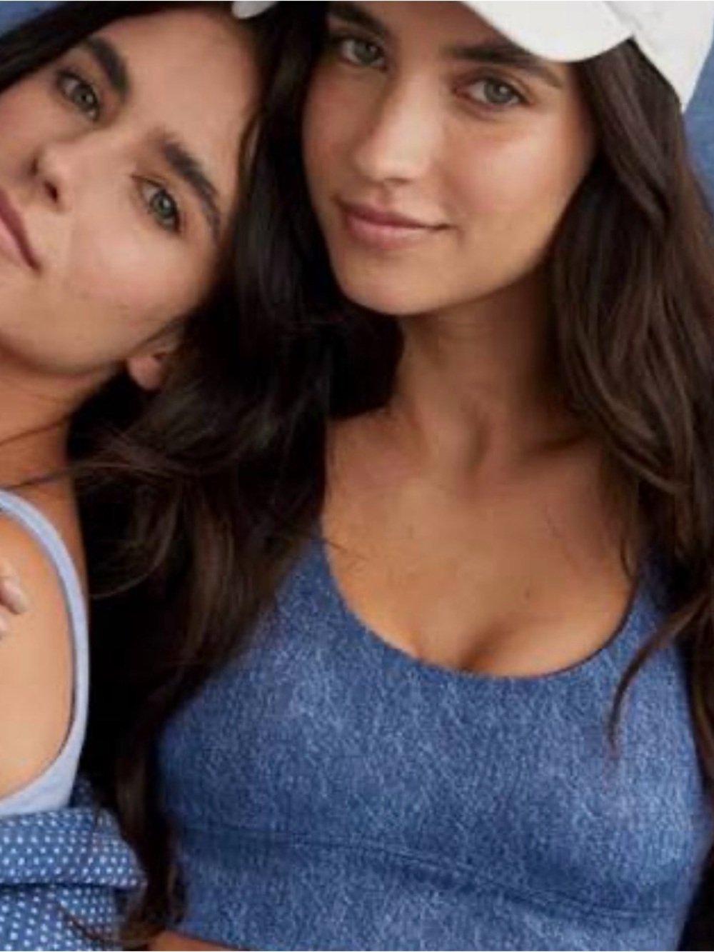 aerie Blue Textured Ribbed Sports Bra
